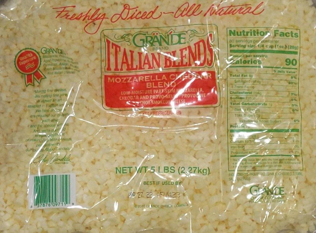 ^Grande 711 Diced Cheddar Blend 6/5#