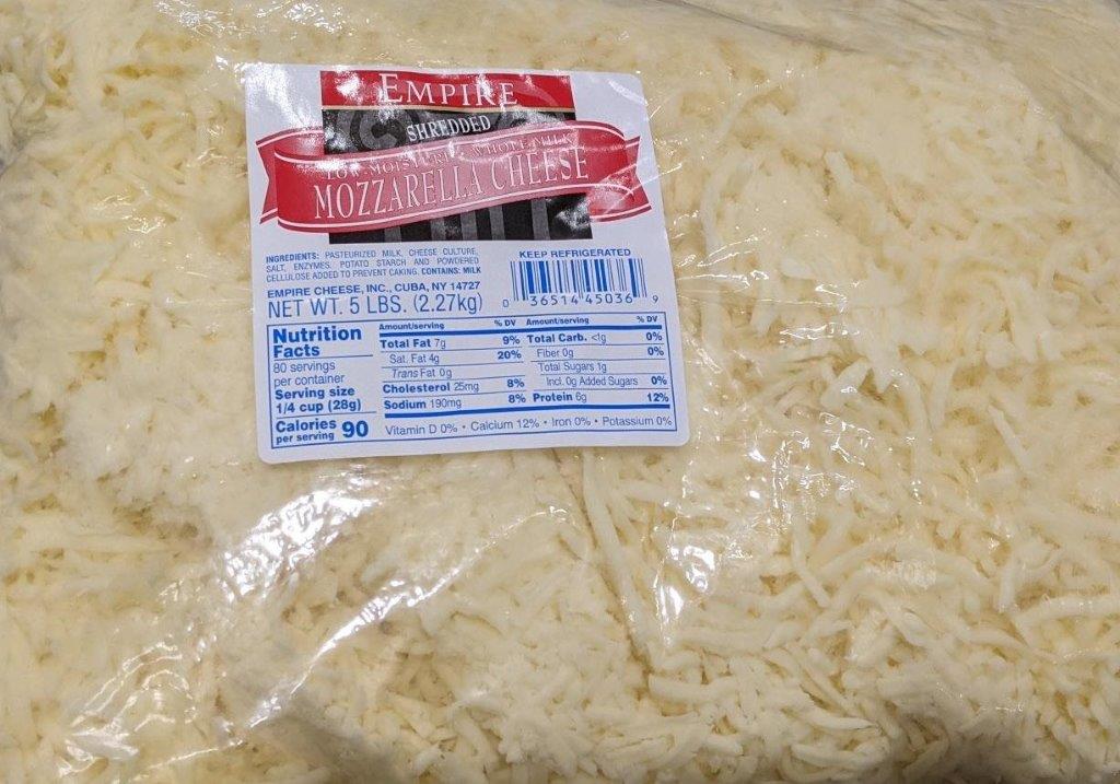 Empire 45025 Shredded W/M Feather Mozzarella 4/5#