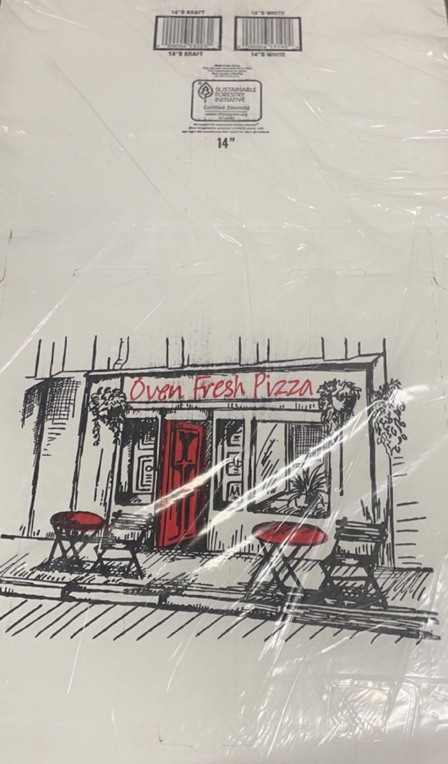 Box Corr 14" Pizza White  B 50ct